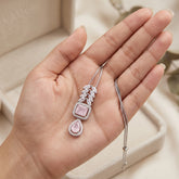 Romantic Blush Pink Gemstone Pendant Necklace