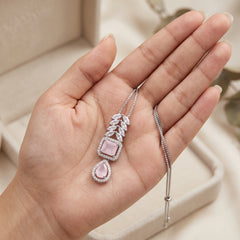 Romantic Blush Pink Gemstone Pendant Necklace